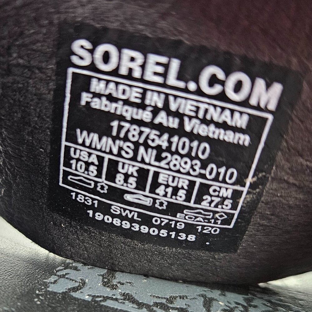 Sorel Ella Black Stretch Cross Ankle Strap Sandal 10.5 NL2893-010 - Picture 8 of 9